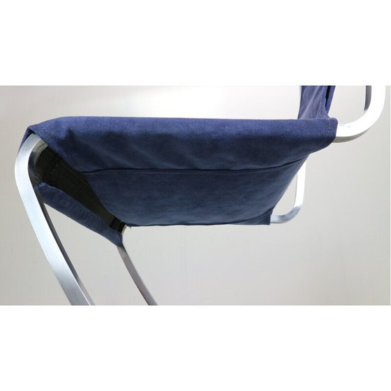 Image 1 of Set of 4 vintage dining chairs in velvet and steel by Pierre Cardin for Maison Jansen, France 1970