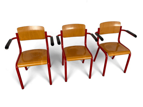 Image 1 of 3x Schoolchair with arm