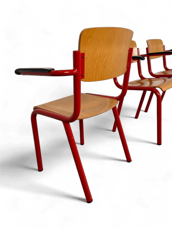 Image 1 of 3x Schoolchair with arm