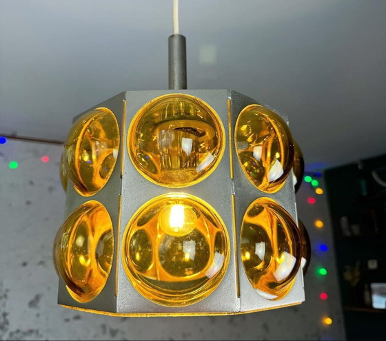 Image 1 of Vintage Space Age Pendant Lamp Temde Leuchten Switzerland 1960S