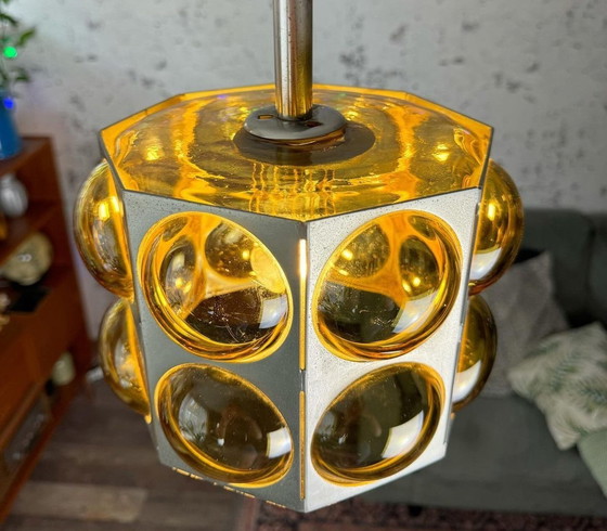 Image 1 of Vintage Space Age Pendant Lamp Temde Leuchten Switzerland 1960S