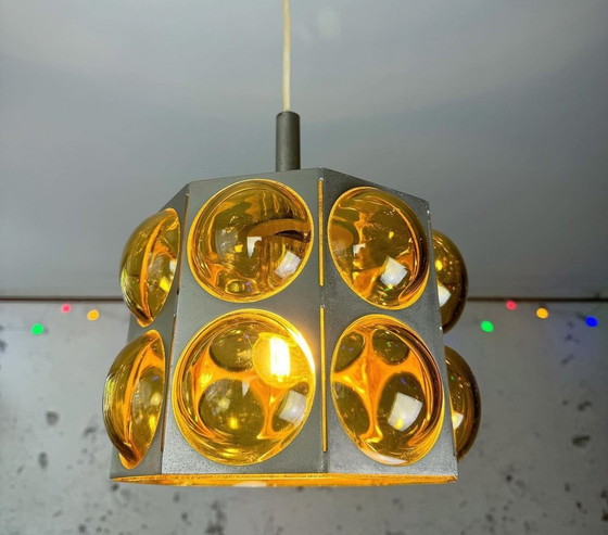 Image 1 of Vintage Space Age Pendant Lamp Temde Leuchten Switzerland 1960S
