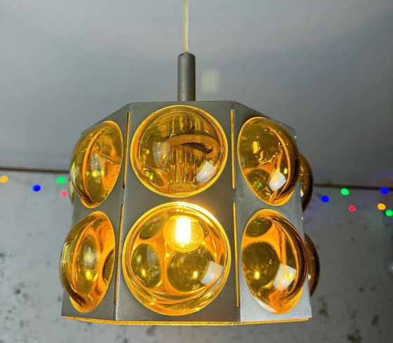 Image 1 of Vintage Space Age Pendant Lamp Temde Leuchten Switzerland 1960S