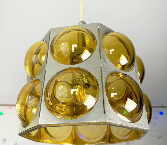 Image 1 of Vintage Space Age Pendant Lamp Temde Leuchten Switzerland 1960S