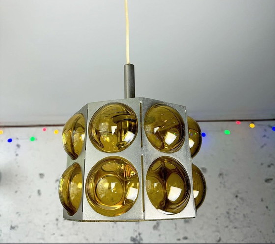 Image 1 of Vintage Space Age Pendant Lamp Temde Leuchten Switzerland 1960S