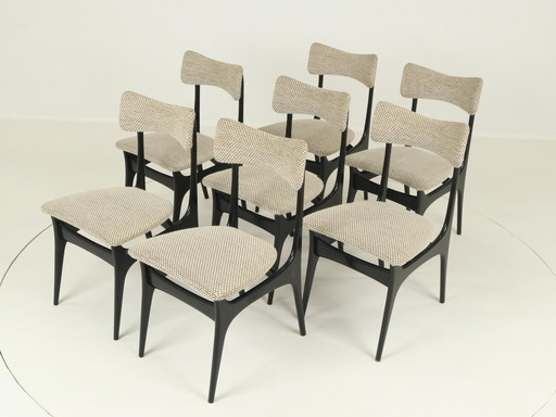 Set Of 7 Chairs Model S3 By Alfred Hendrickx For Belform, Belgium 1950S