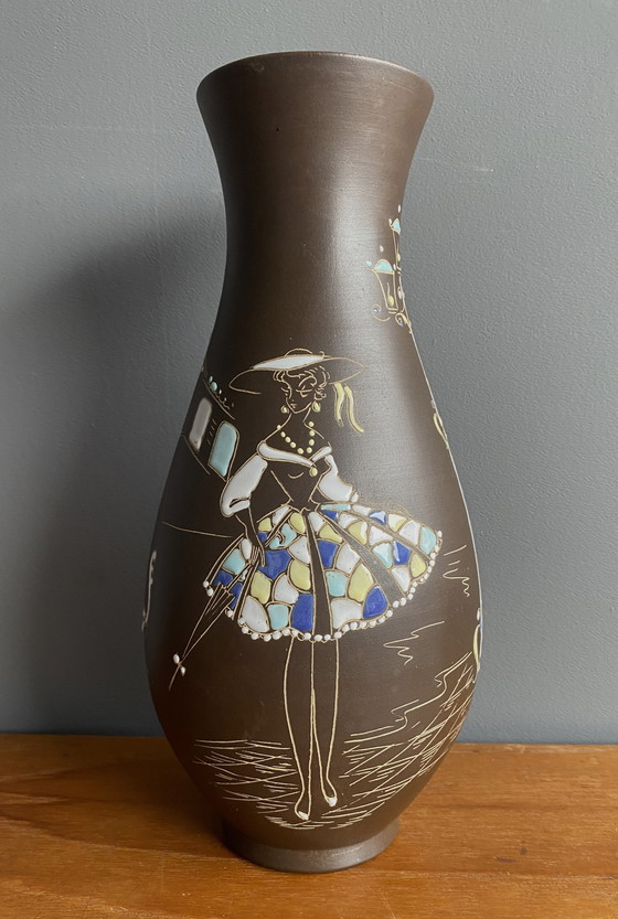 Image 1 of Höhr-grenzhause vase by  Marzi & Remy decor Venice model 1019/35 1950s