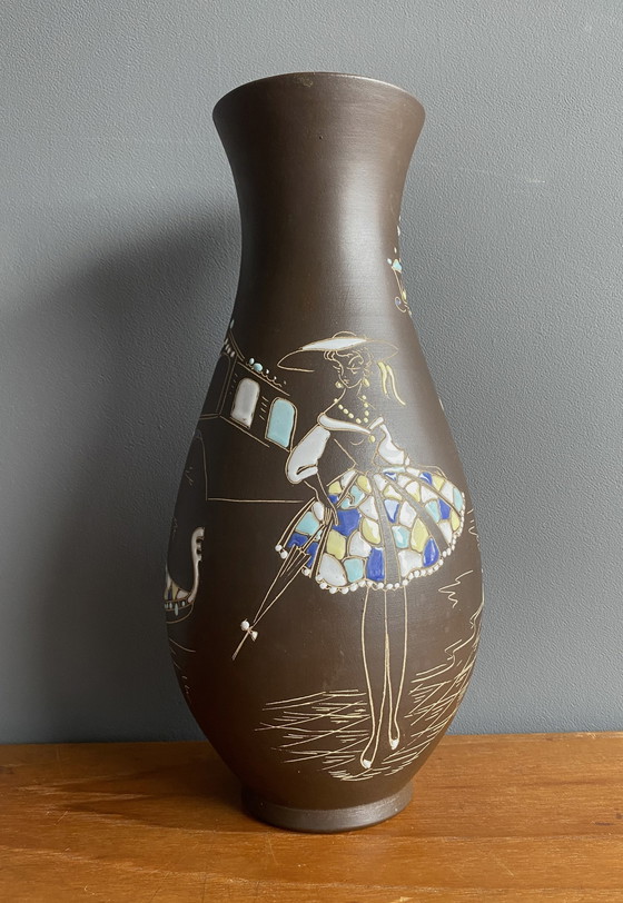 Image 1 of Höhr-grenzhause vase by  Marzi & Remy decor Venice model 1019/35 1950s