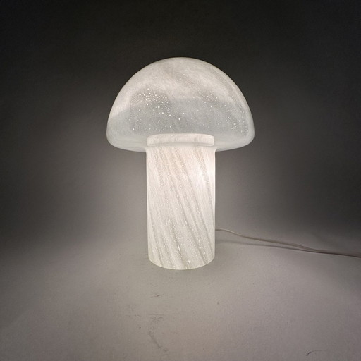 Lampe de table à champignon en verre, Mid Century, années 1970