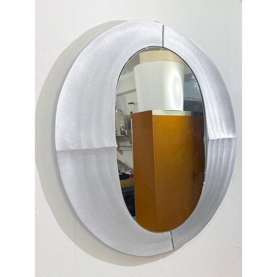 Image 1 of Espejo de pared de aluminio de mediados de siglo de Lorenzo Burchiellaro, Italia, década de 1970