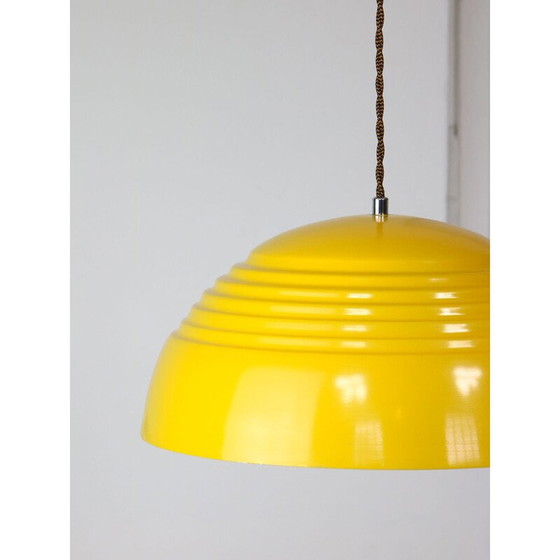 Image 1 of Vintage yellow metal pendant lamp, 1980