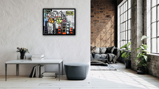 Image 1 of Paul Indrek Kostabi: "Boxes In The Sky, 2013, Signed, 17/75".