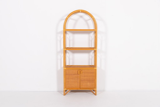 Vintage Bamboo And Rattan Cabinet, 1980’S