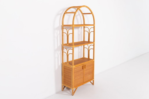 Vintage Bamboo And Rattan Cabinet, 1980’S