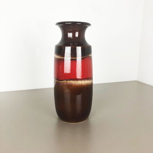 Gran jarrón vintage de cerámica de lava gruesa de Scheurich, década de 1970