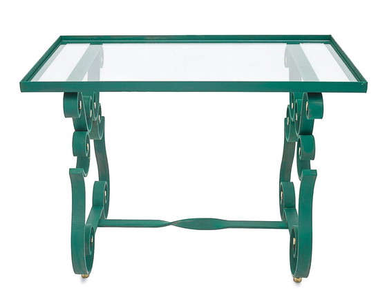 Image 1 of Wrought iron coffee table, Merceris, 1950