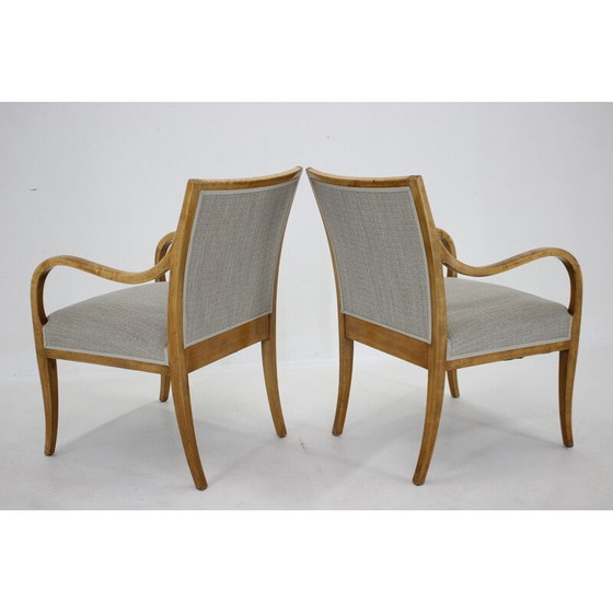 Image 1 of Coppia di poltrone vintage in legno di betulla di Frits Henningsen, Danimarca