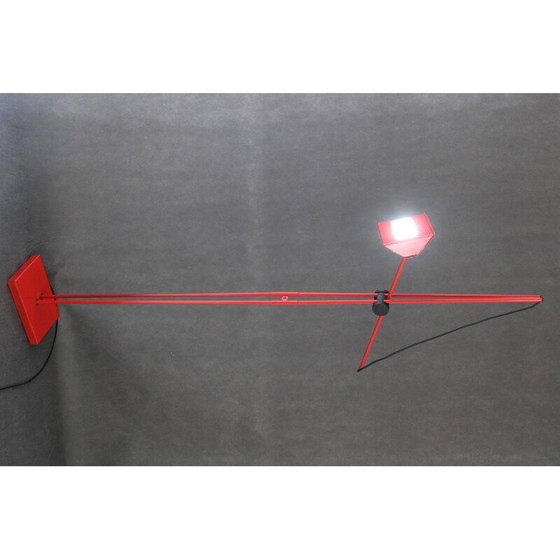 Image 1 of Vintage Halogen red floor lamp, Italy 1980s