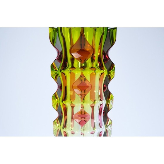 Image 1 of Vintage pink glass vase by Oldrich Lipsky for Novy Bor Exbor, Czechoslovakia 1964