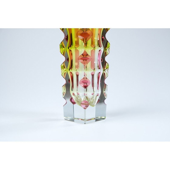 Image 1 of Vintage pink glass vase by Oldrich Lipsky for Novy Bor Exbor, Czechoslovakia 1964