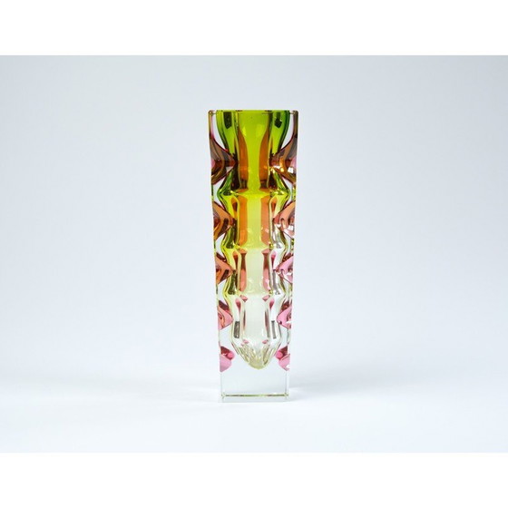Image 1 of Vintage pink glass vase by Oldrich Lipsky for Novy Bor Exbor, Czechoslovakia 1964