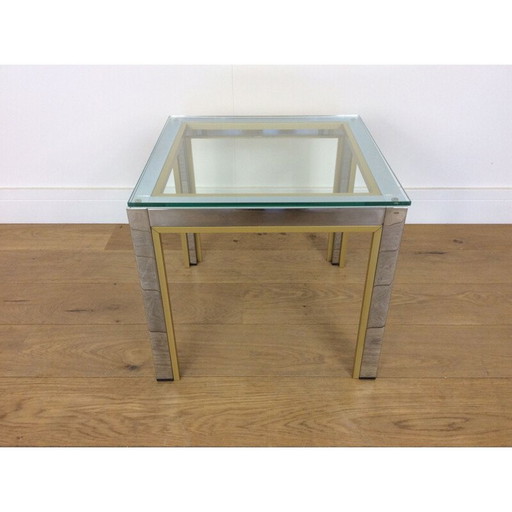 Vintage side table in glass by Romeo Rega