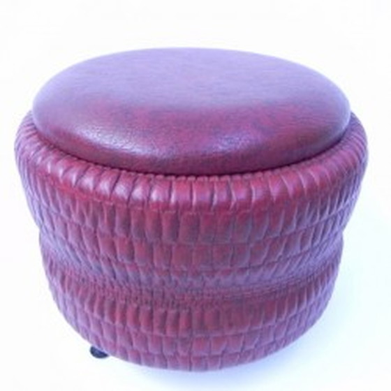 Image 1 of Vintage ottoman on 3 legs 