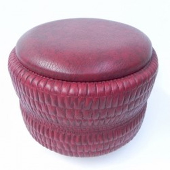 Image 1 of Vintage ottoman on 3 legs 
