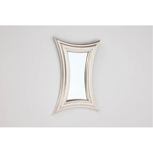 Specchio vintage con cornice in metallo, 1940