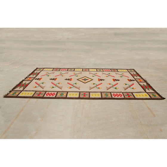 Image 1 of Modern vintage hand-woven Kilim rug, 1970
