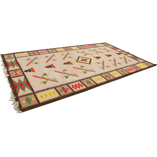 Alfombra Kilim vintage moderna tejida a mano, 1970