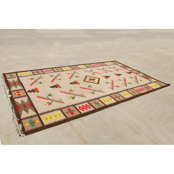 Image 1 of Modern vintage hand-woven Kilim rug, 1970