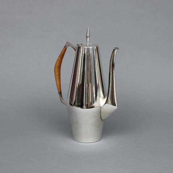 Image 1 of Cafetera de plata de ley de Gio Ponti (1891-1979) - The Diamond - Reed &amp; Barton, EE. UU. 