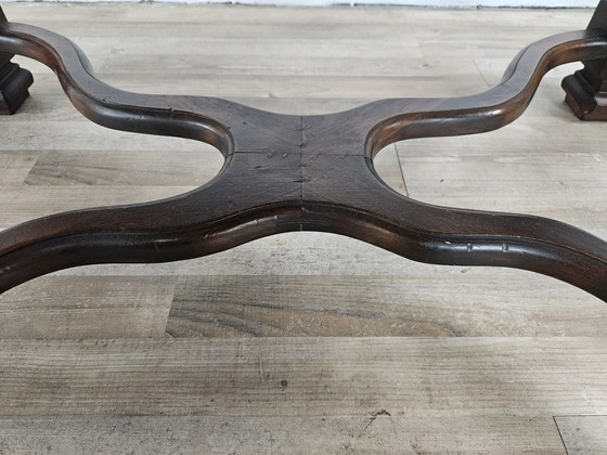 Image 1 of Walnut Coffee Table With Crossed Legs