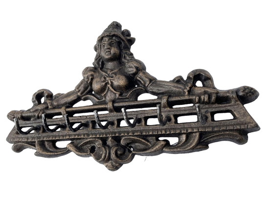 Image 1 of  Cast Iron Wall Ornament With 7 Hooks