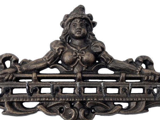 Image 1 of  Cast Iron Wall Ornament With 7 Hooks