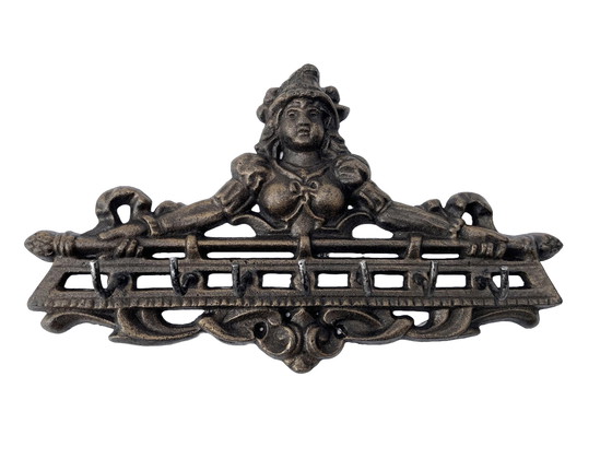 Image 1 of  Cast Iron Wall Ornament With 7 Hooks