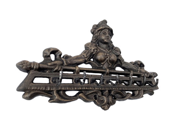 Image 1 of  Cast Iron Wall Ornament With 7 Hooks