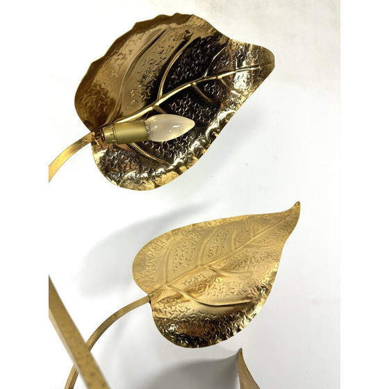 Image 1 of Lampada da terra vintage in ottone a 3 bracci di Tommaso Barbi, Italia 1970