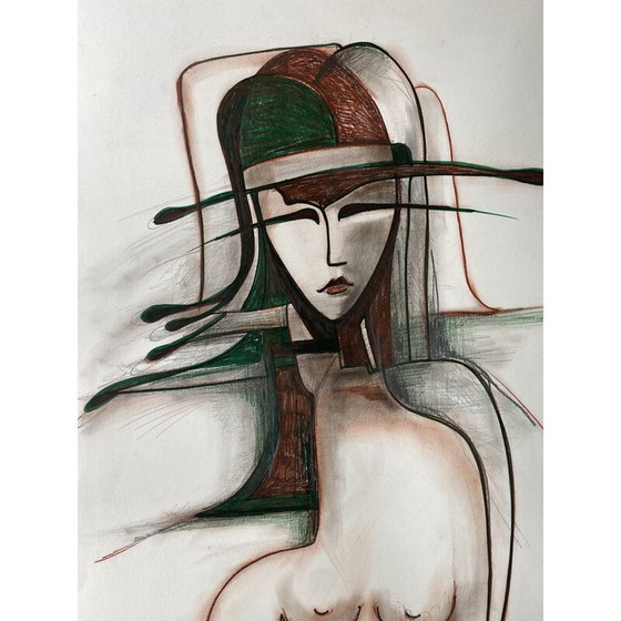 Image 1 of Vintage painting "Tokyo 99" by André Ferrand