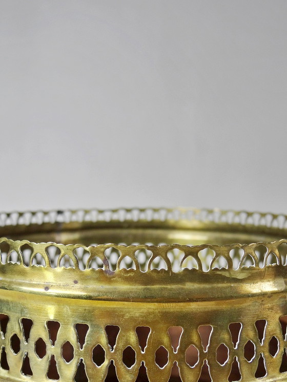 Image 1 of Antique copper and brass lace planter