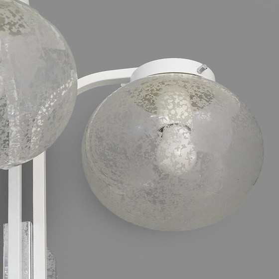 Image 1 of Vintage glass and chrome metal wall lamp for Stilnovo, Italy 1960