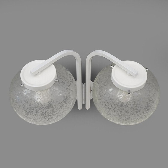 Image 1 of Vintage glass and chrome metal wall lamp for Stilnovo, Italy 1960