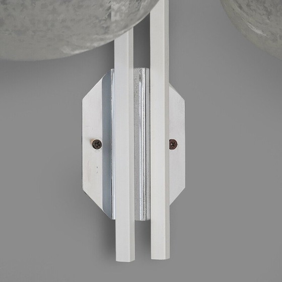 Image 1 of Vintage glass and chrome metal wall lamp for Stilnovo, Italy 1960