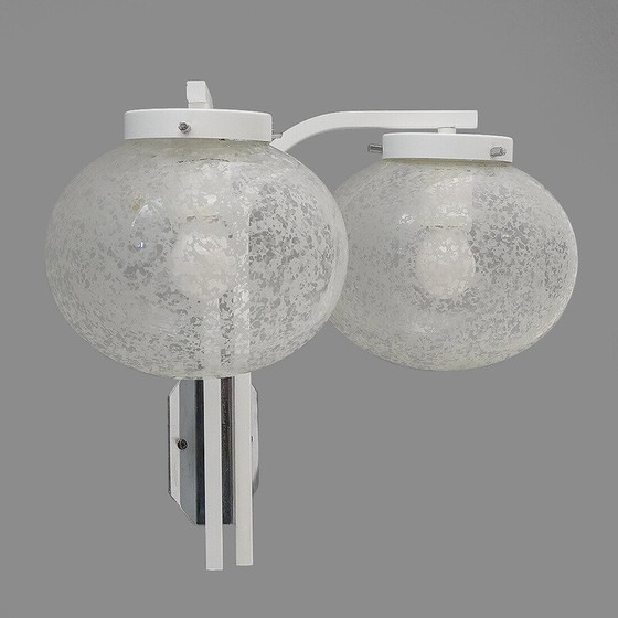 Image 1 of Vintage glass and chrome metal wall lamp for Stilnovo, Italy 1960