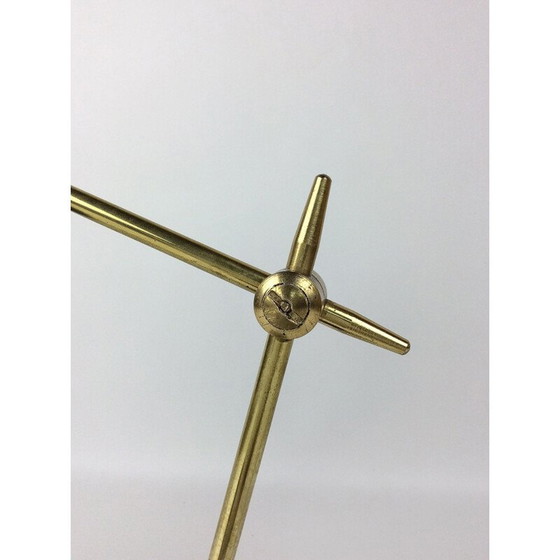 Image 1 of Vintage lamp in aluminum and brass - 1950s