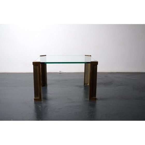 Image 1 of Vintage gilded glass and iron coffee table by Peter Ghyczy, Netherlands 1970