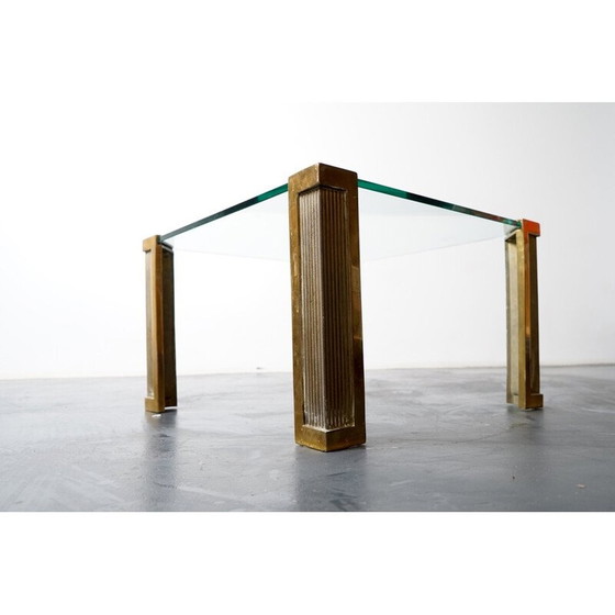 Image 1 of Vintage gilded glass and iron coffee table by Peter Ghyczy, Netherlands 1970
