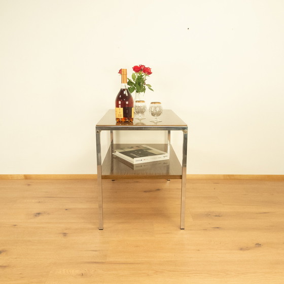 Image 1 of étagère tv, structure chromée à 2 niveaux, années 1960