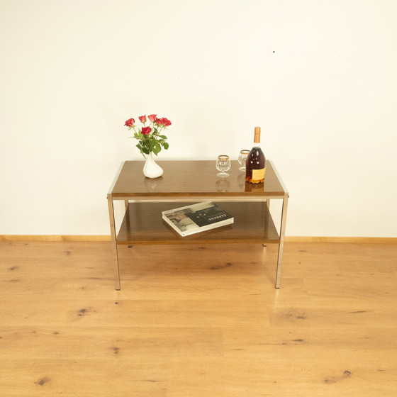 Image 1 of étagère tv, structure chromée à 2 niveaux, années 1960